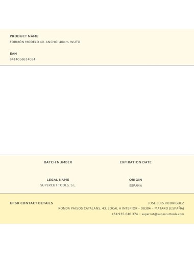 Formón modelo 40. ancho: 40mm. wuto