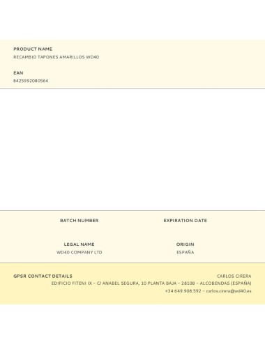 Recambio tapones amarillos wd40