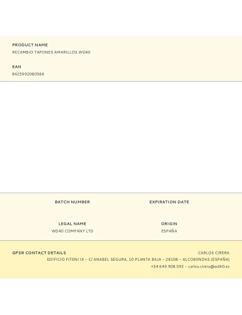 Recambio tapones amarillos wd40