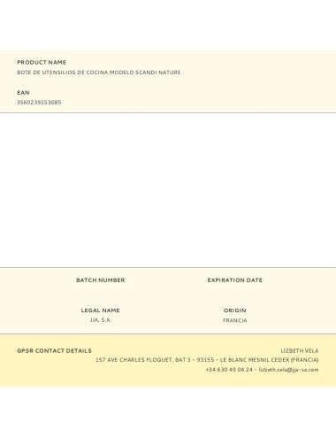 Bote de utensilios de cocina modelo scandi nature