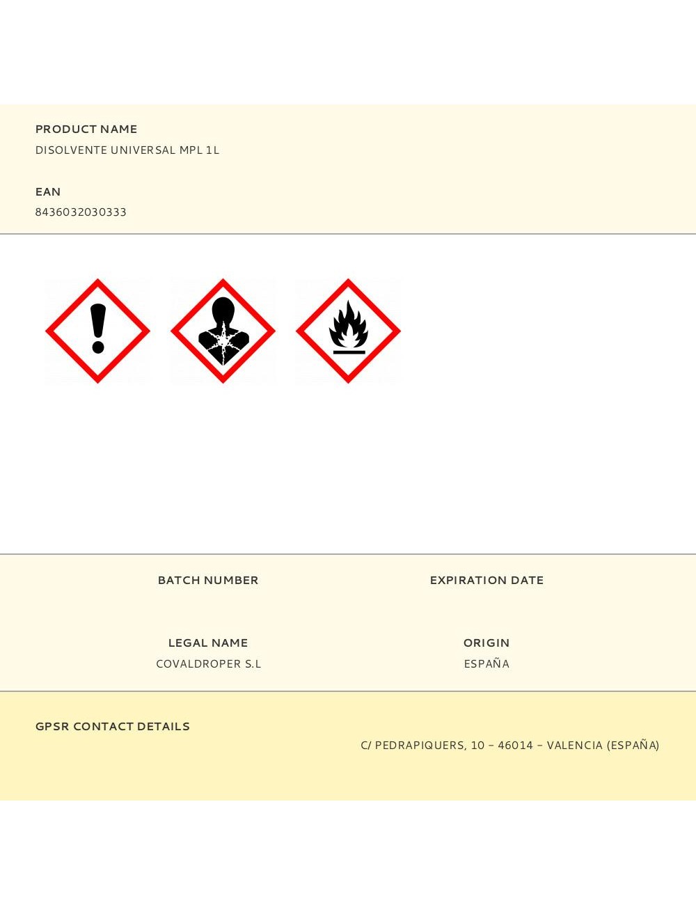 Disolvente universal mpl 1l