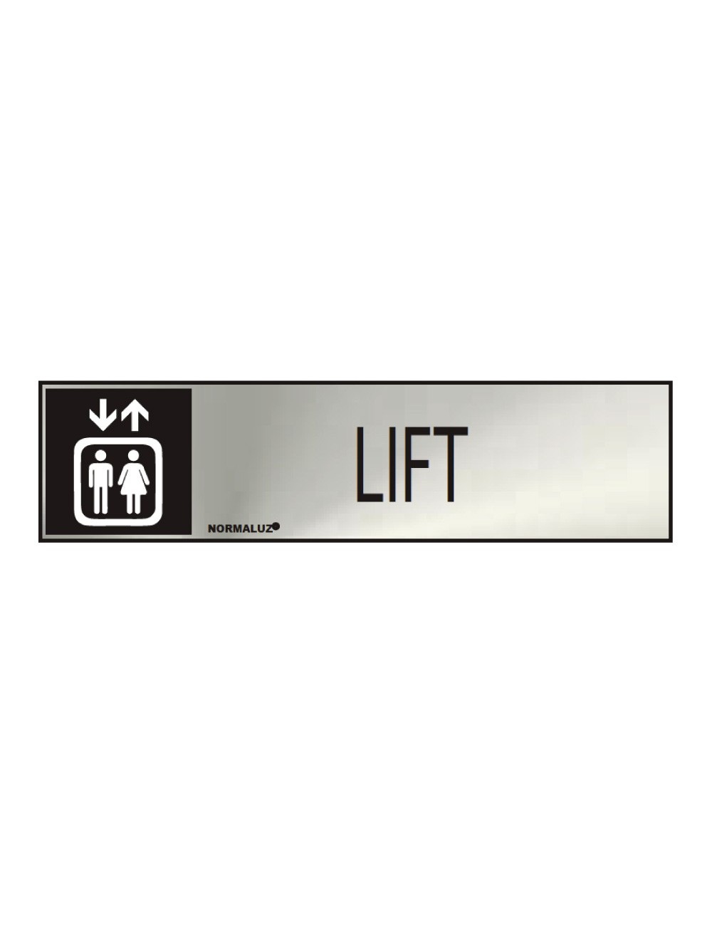 Cartel informativo "lift" (inox adhesivo 0.8mm) 5x20cm normaluz Cartel informativo "lift" (inox adhesivo 0.8mm) 5x20cm normaluz