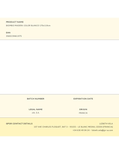 Biombo madera color blanco 170x119cm