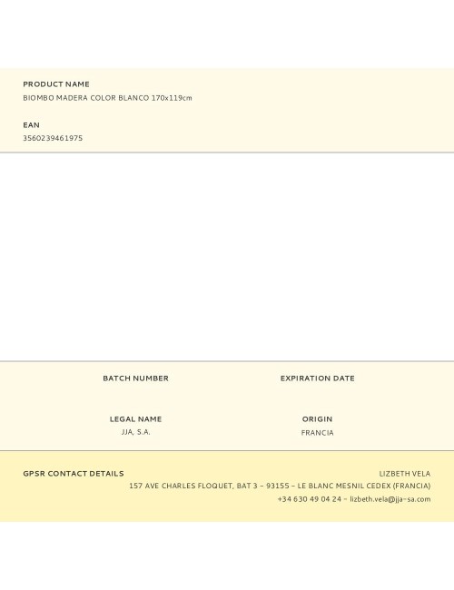 Biombo madera color blanco 170x119cm