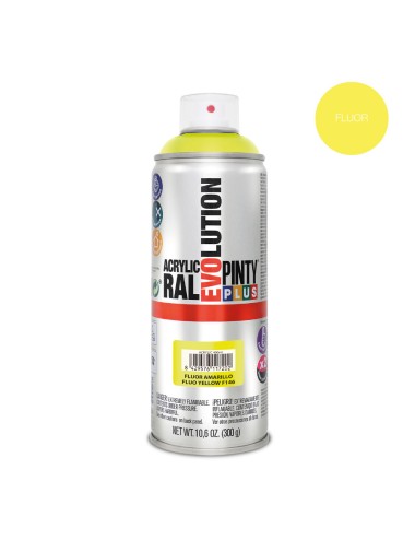 Pintura acrílica spray evolution 520 cc f146 fluor amarillo 300 g
