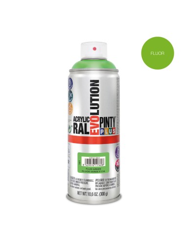 Pintura acrílica spray evolution 520 cc f136 fluor verde 300 g