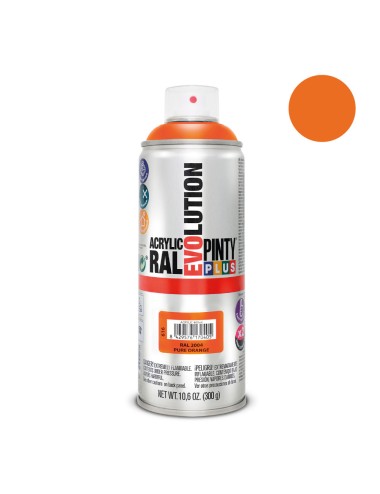 Pintura acrílica spray evolution 520 cc ral 2004 pure orange 300 g