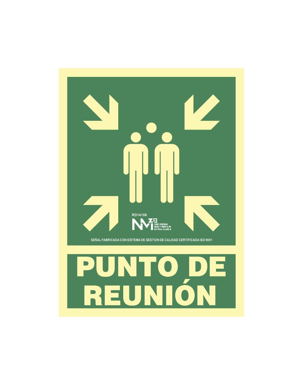Cartel de evacuación "punto de reunion" clase b (pvc 0,7mm) 22.4x30cm normaluz Cartel de evacuación "punto de reunion" clase b (pvc 0,7mm) 22.4x30cm normaluz