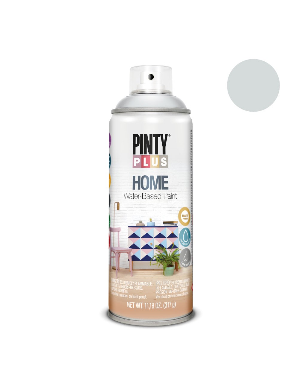 Pintura acrílica spray home water-based 520 cc foggy blue hm120