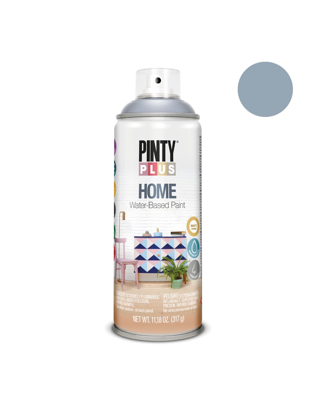 Pintura acrílica spray home water-based 520 cc dusty blue hm121