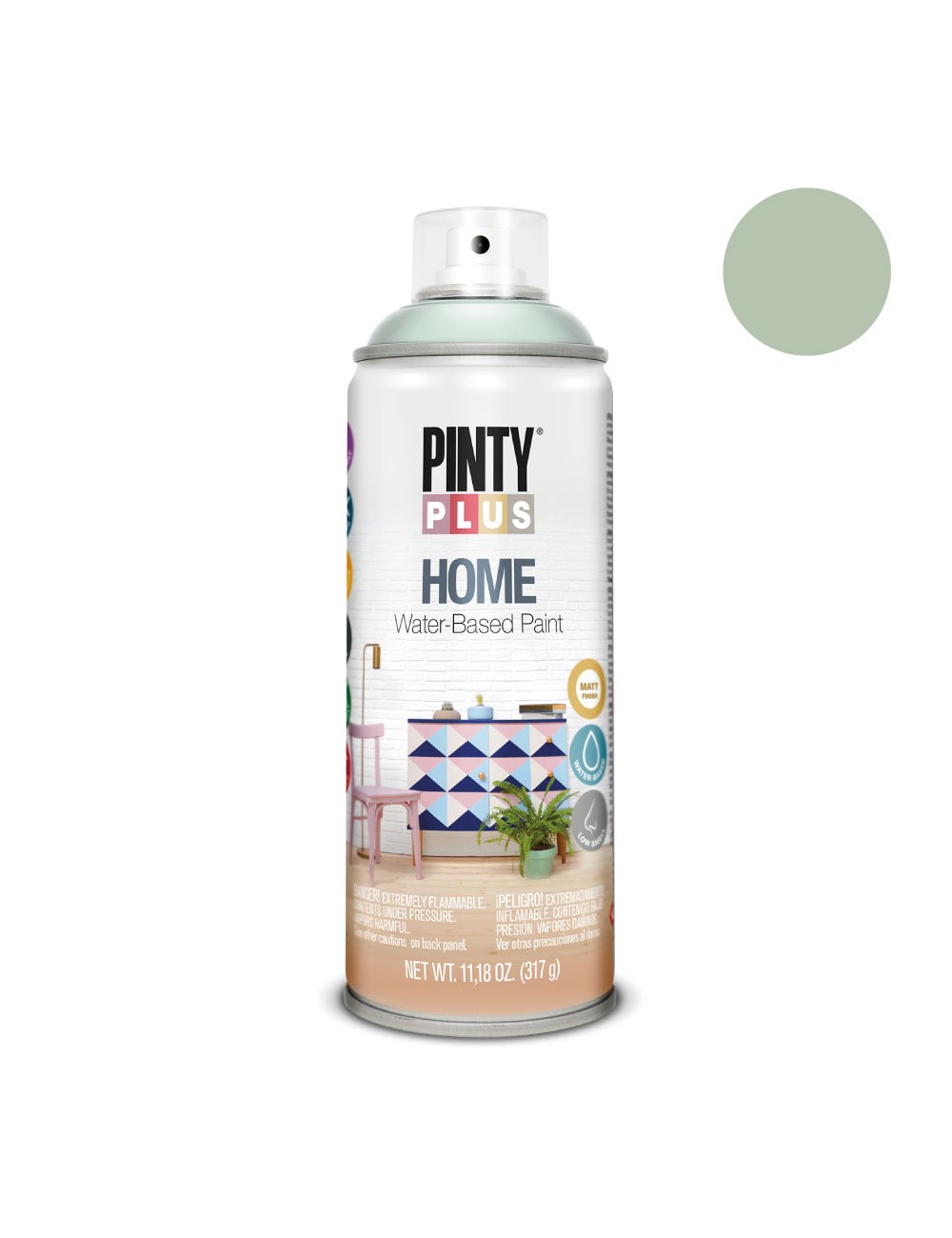 Pintura acrílica spray home water-based 520 cc vintage green hm415