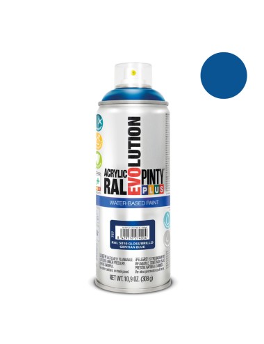 Pintura acrílica spray evolution water-based 520 cc ral 5010 azul genziana