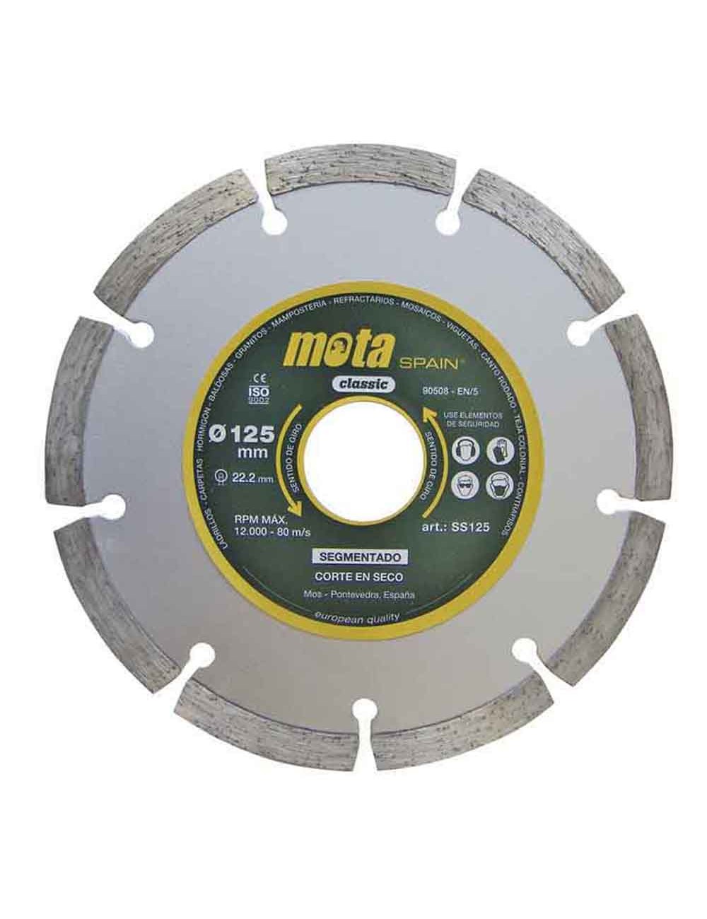 Disco diamantado segmentado laser ø125 mm