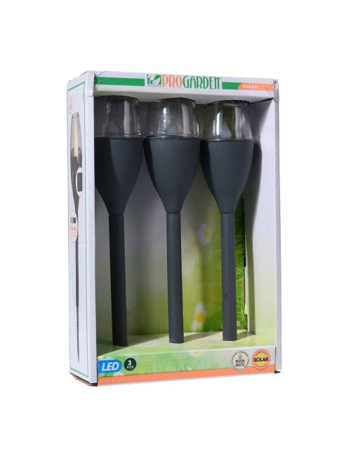 Lamparas solares color gris, 3 unidades