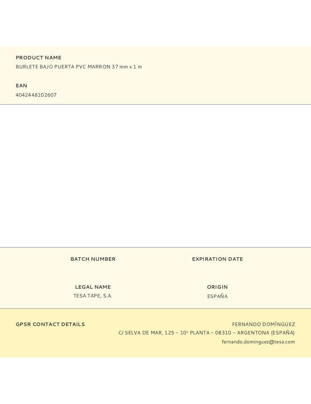 Burlete bajo puerta pvc marrón 37 mm x 1 m