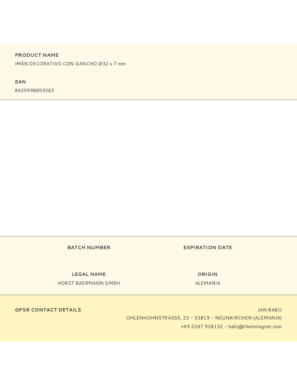 Imán decorativo con gancho ø32 x 7 mm