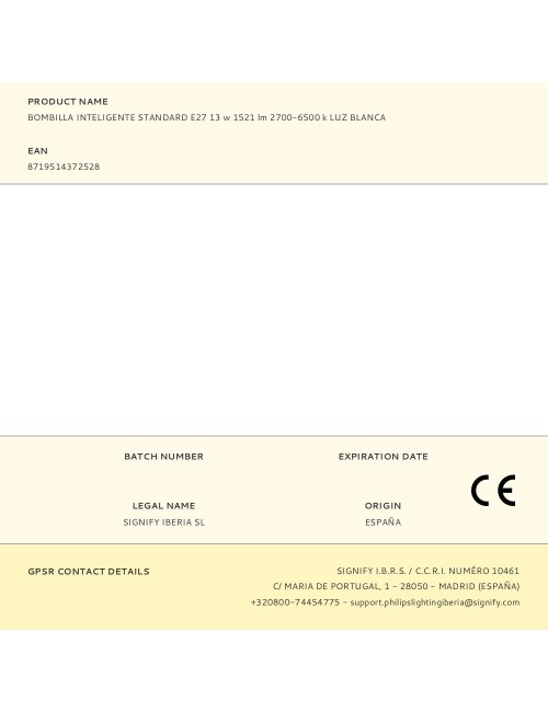 Bombilla inteligente standard e27 13 w 1521 lm 2700-6500 k luz blanca