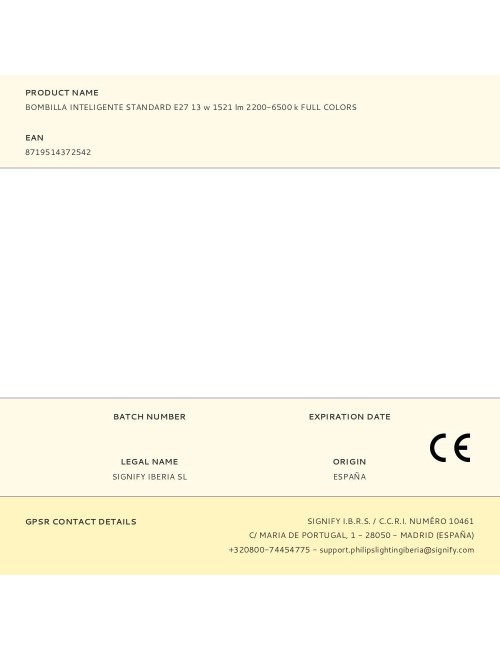 Bombilla inteligente standard e27 13 w 1521 lm 2200-6500 k full colors