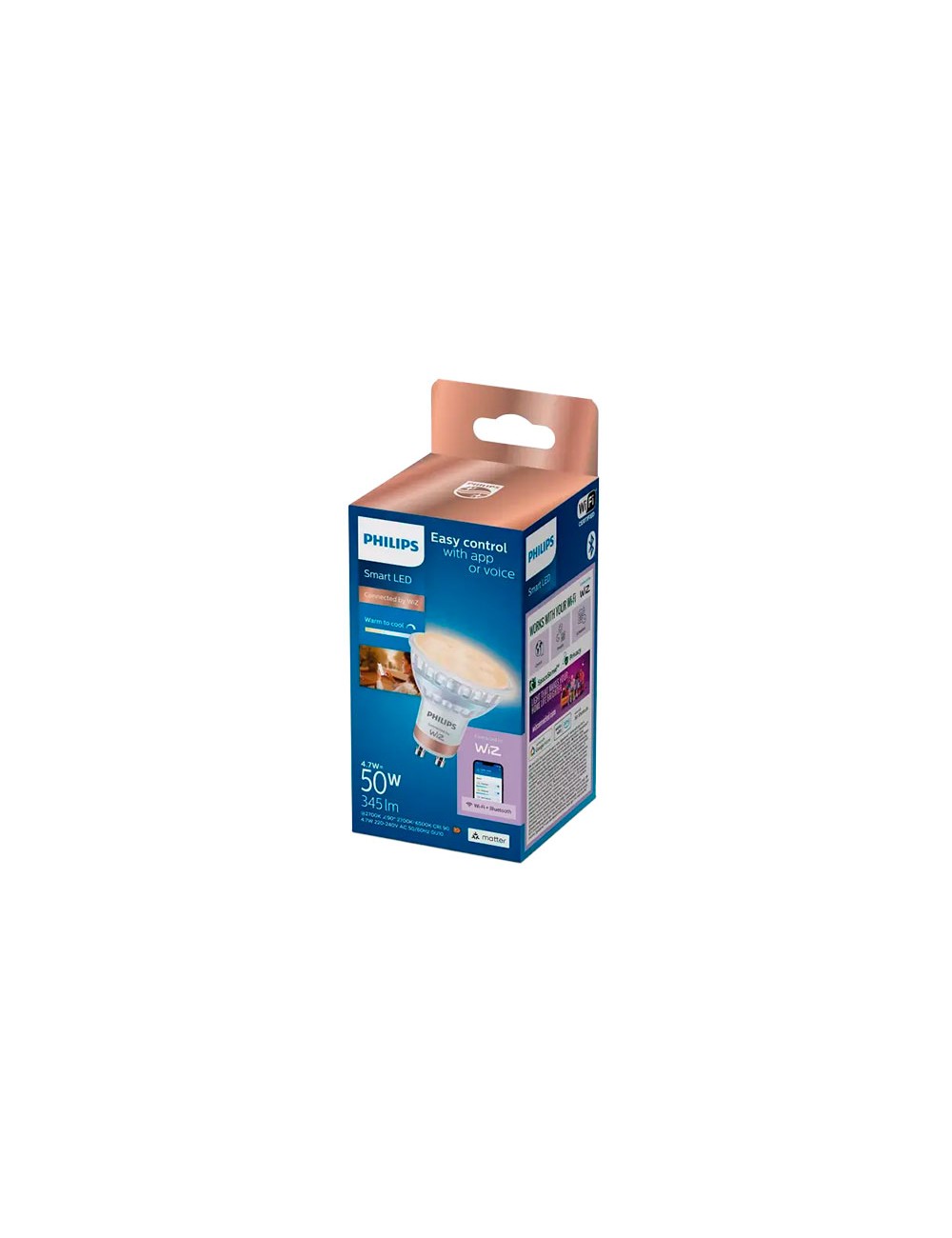 Bombilla inteligente dicroica gu10 4,7 w 345 lm 2700-6500 k luz blanca