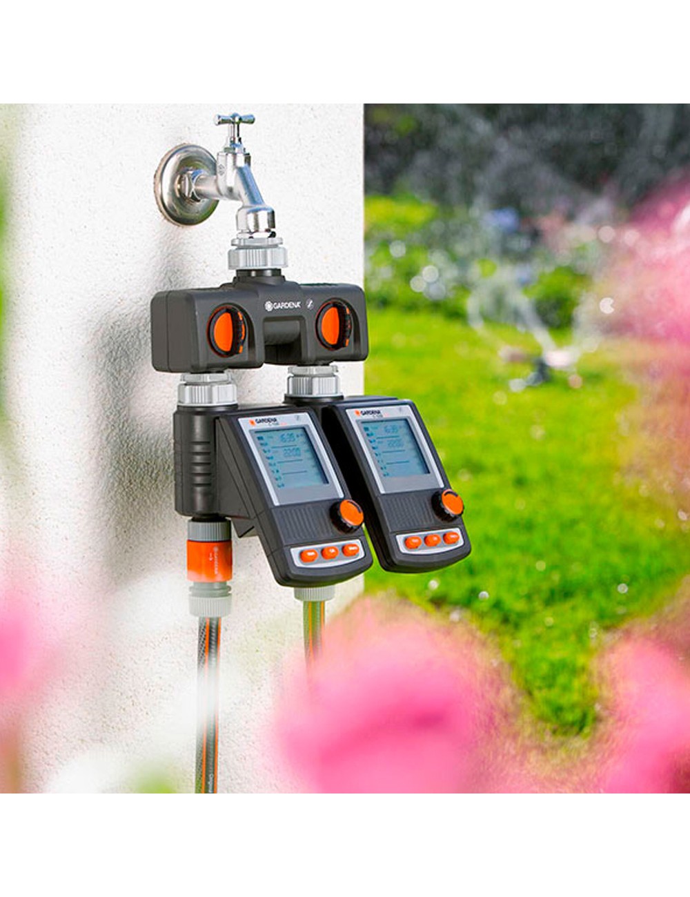 Distribuidor de 2 vías con adaptador