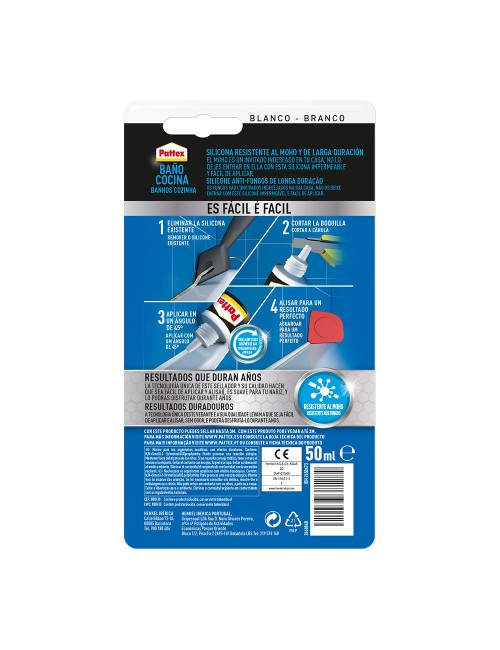 Silicona neutra baños y cocinas blanco 50 ml