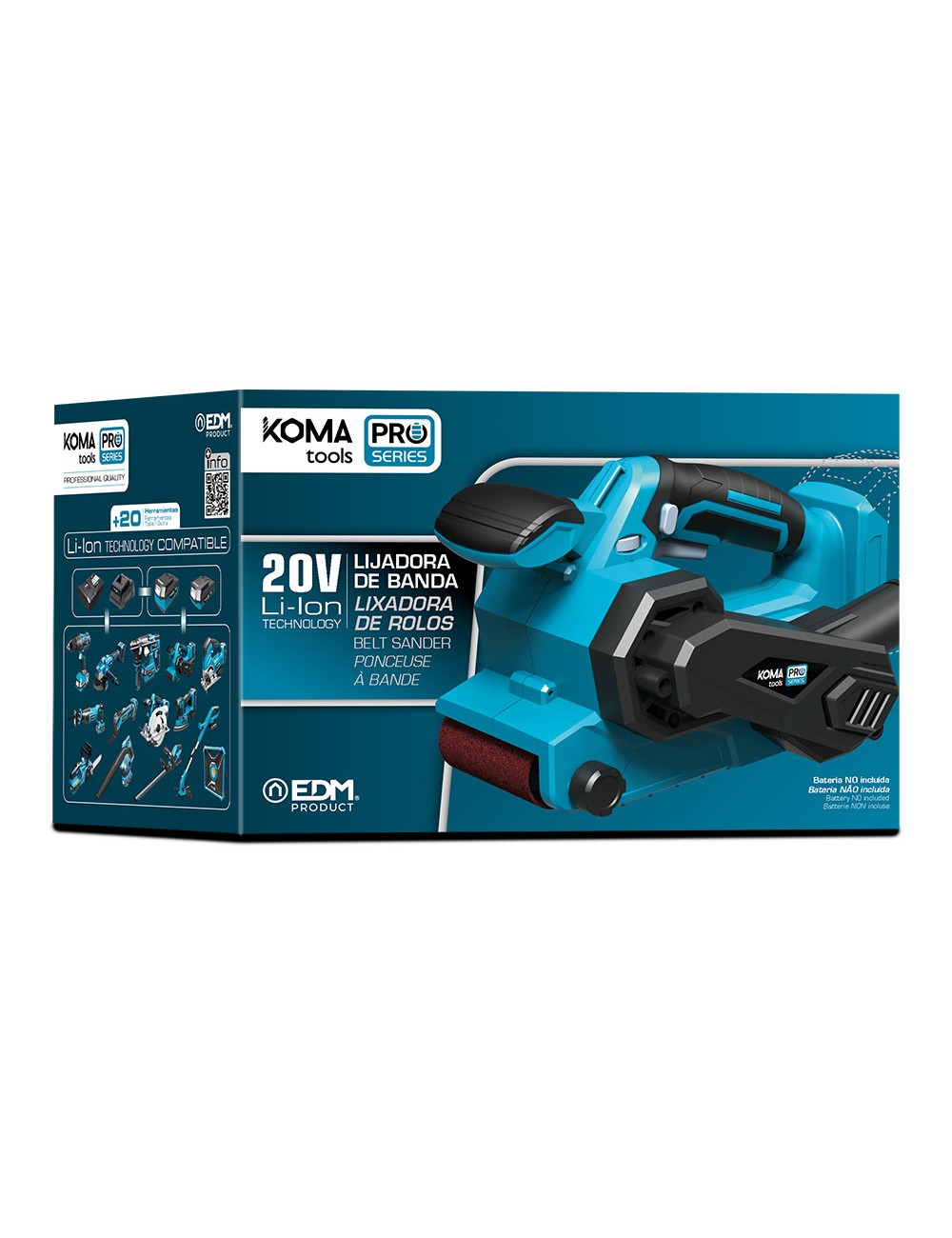 Lijadora de banda 20 v (sin batería ni cargador) 14 x 27,5 x 17 cm