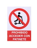 Señal adhesiva "prohibido acceder con patinete" 21x30cm