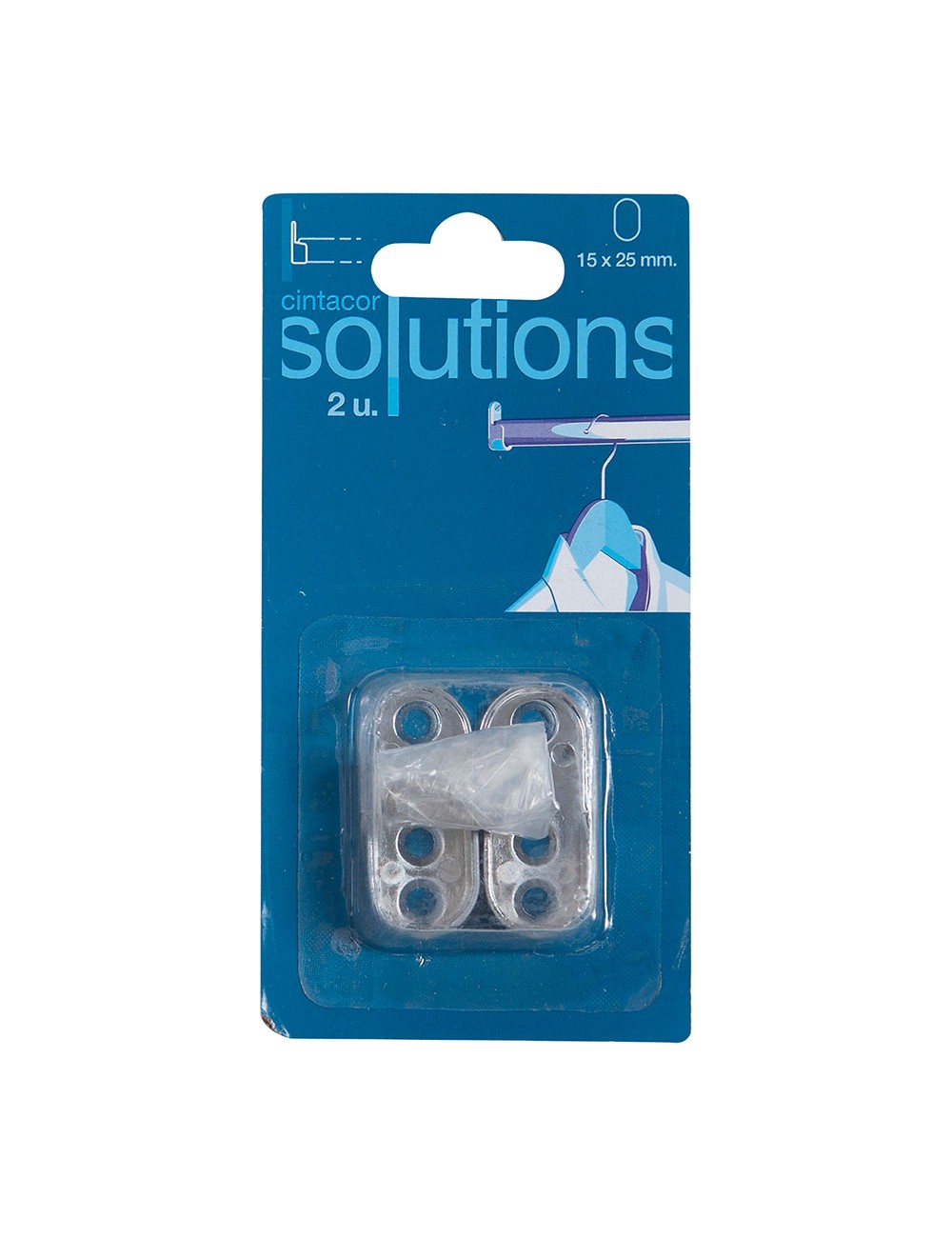 2 unid. soporte armario entre paredes ovalado cromado cintacor - storplanet