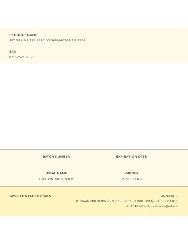 Set de limpieza para coches/motos 9 piezas