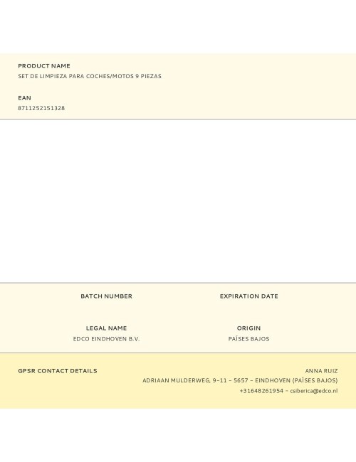 Set de limpieza para coches/motos 9 piezas