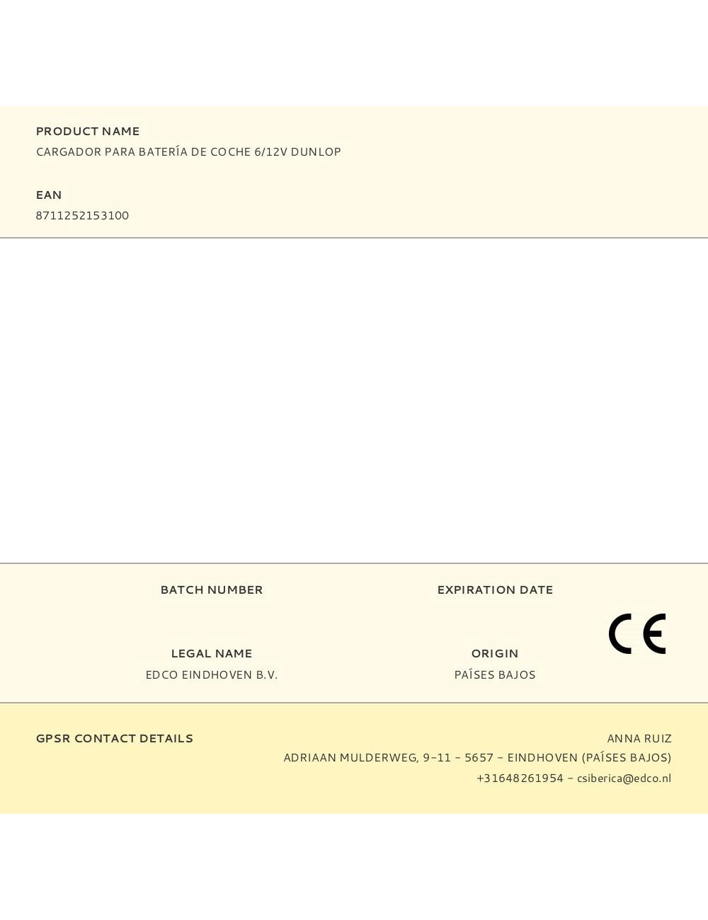 Cargador para batería de coche 6/12v dunlop