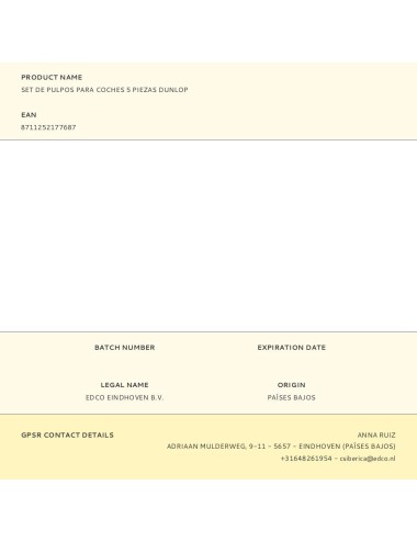 Set de pulpos para coches 5 piezas dunlop