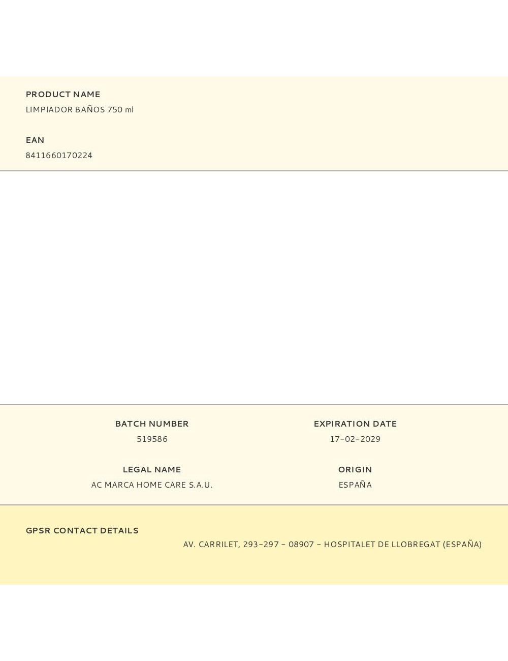 Limpiador baños 750 ml