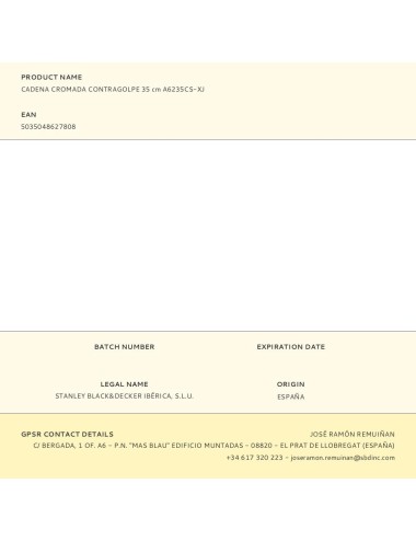 Cadena cromada contragolpe 35 cm a6235cs-xj