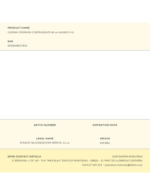 Cadena cromada contragolpe 40 cm a6240cs-xj