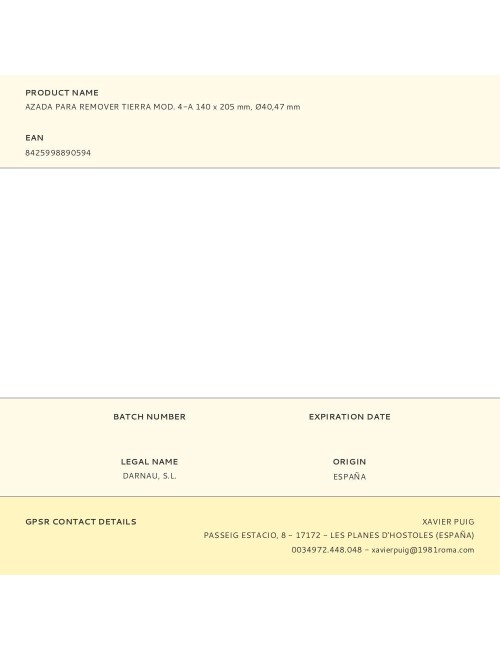 Azada para remover tierra mod. 4-a 140 x 205 mm, ø40,47 mm