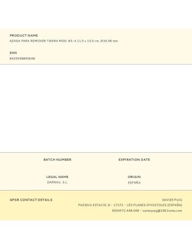 Azada para remover tierra mod. 85-a 11,5 x 15,5 cm, ø34,98 mm