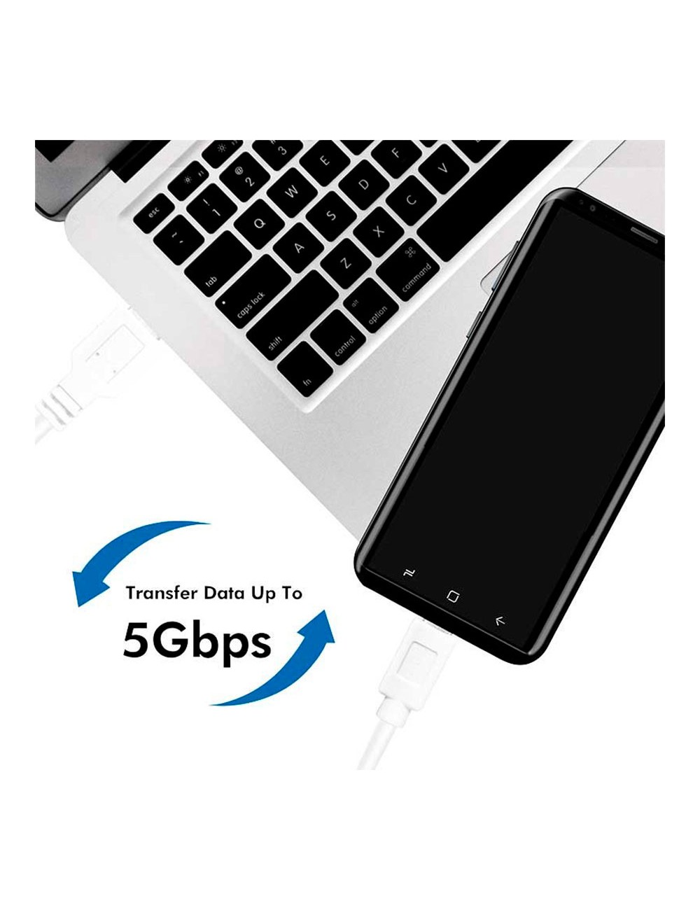 Cable usb-a a usb-c 1 m blanco