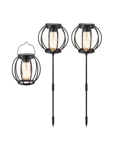 Luces solares de jardín 3 lm ø13 x 43 cm, 3 unidades