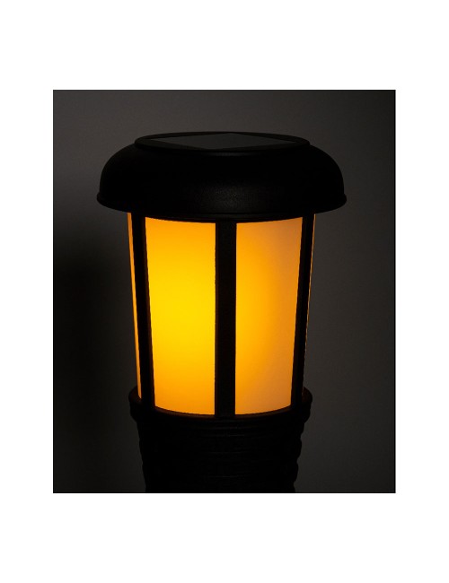 Estaca solar efecto mimbre color negro