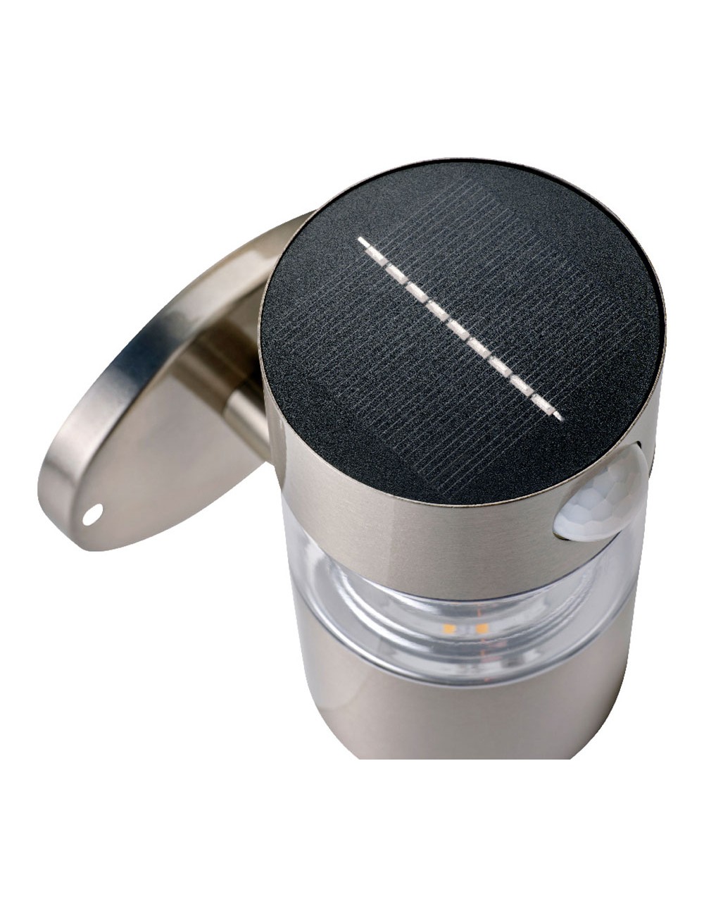 Luz solar de pared inox 15-150lm luz calida ø12x16cm lumineo