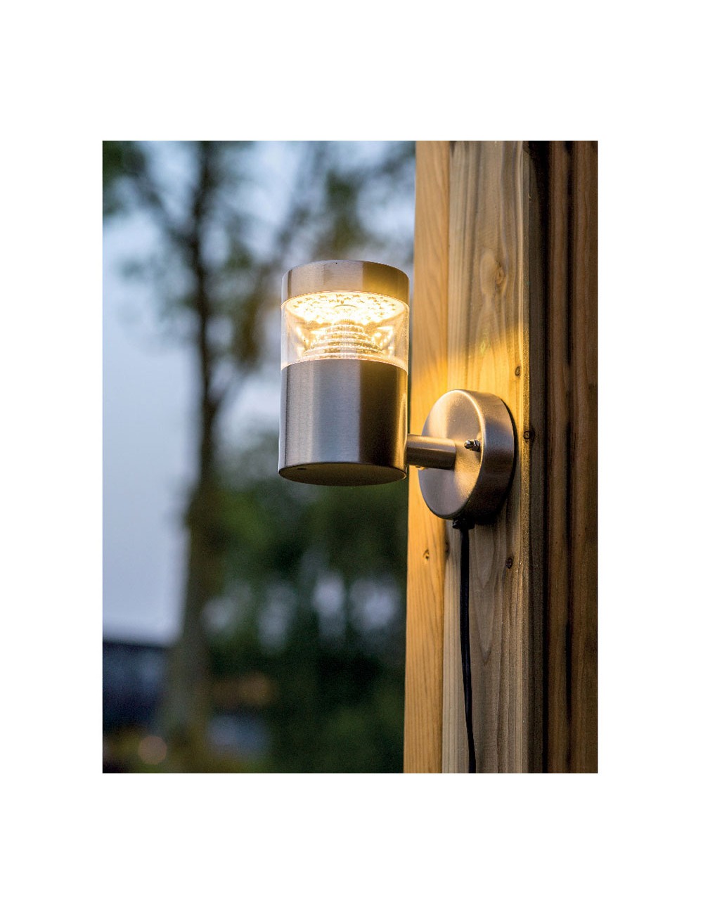 Luz solar de pared inox 15-150lm luz calida ø12x16cm lumineo