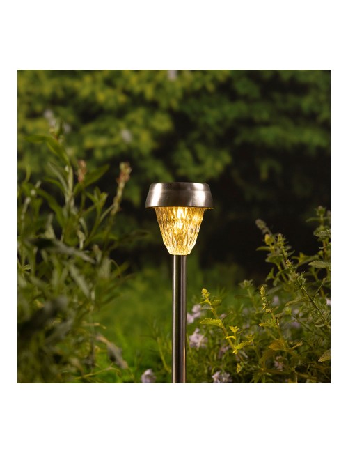 Baliza inox luz calida 24 x 8 cm, 4 unidades