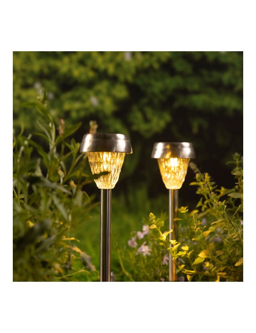 Baliza inox luz calida 24 x 8 cm, 4 unidades