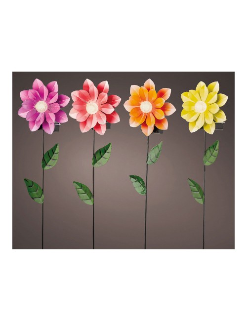 Baliza solar forma de flor colores surtidos 11 x 6 x 49,5 cm