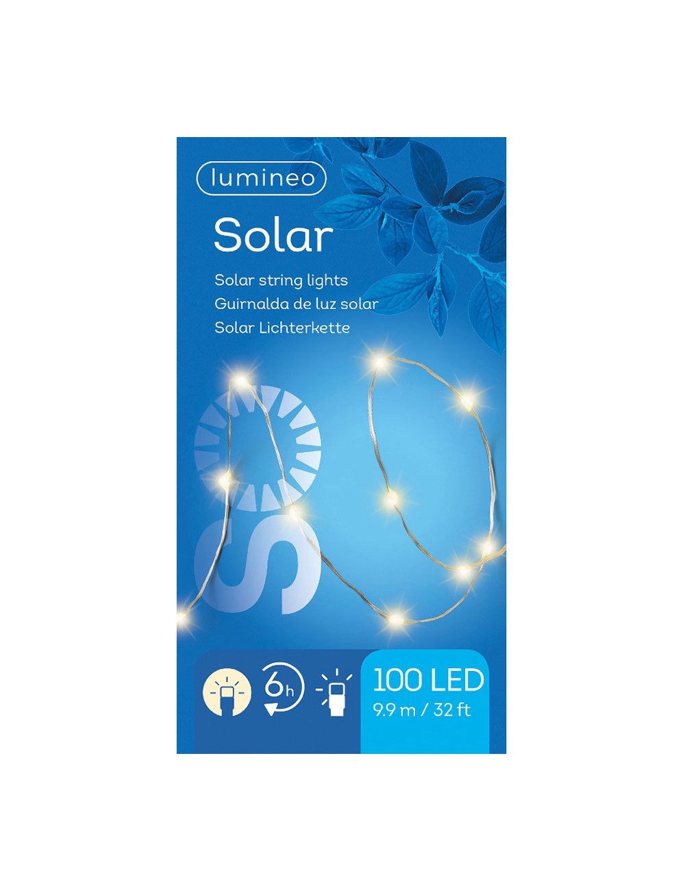 Guirnalda solar led, 100 leds 9,9 m