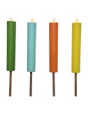 Vela solar efecto llama ø4 x 90 cm colores surtidos