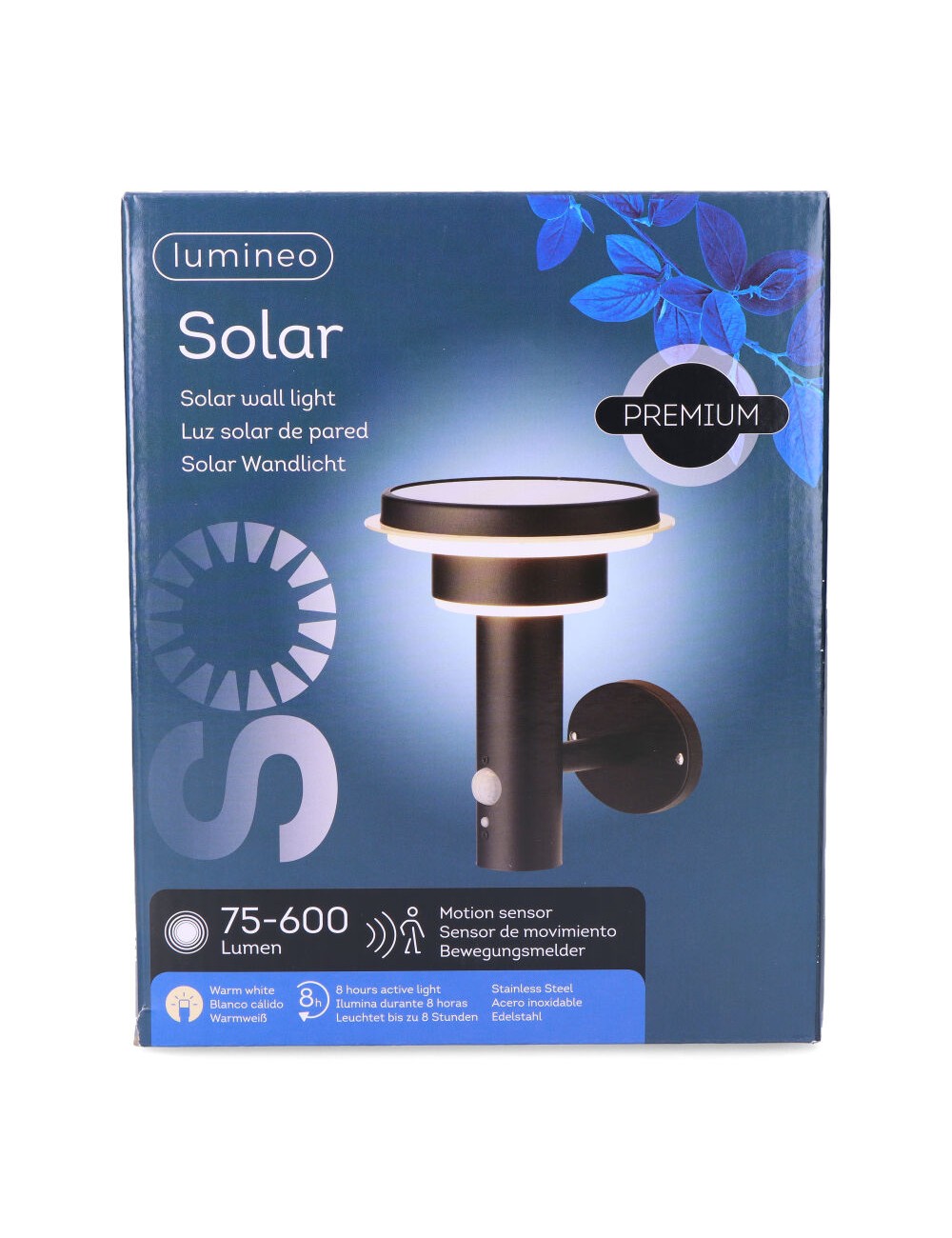 Aplique solar metalico 17,8x18,3x22cm 40 leds luz calida lumineo colores/modelos surtidos