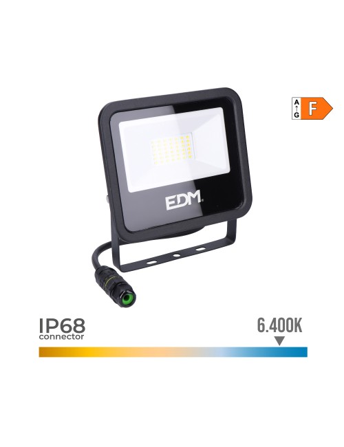 Foco proyector led 30 w 2370 lm 6400 k luz fría, black series 15,8 x 13,5 x 2,9 cm