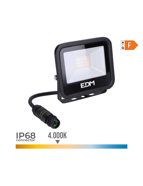 Foco proyector led 20 w 1520 lm 4000 k luz día, black series 12,4 x 10,6 x 2,8 cm